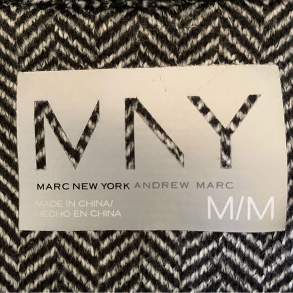 Marc New York Small Chevron Pattern Zip Up Jacket Stretch Panel Sz M - Picture 3 of 7